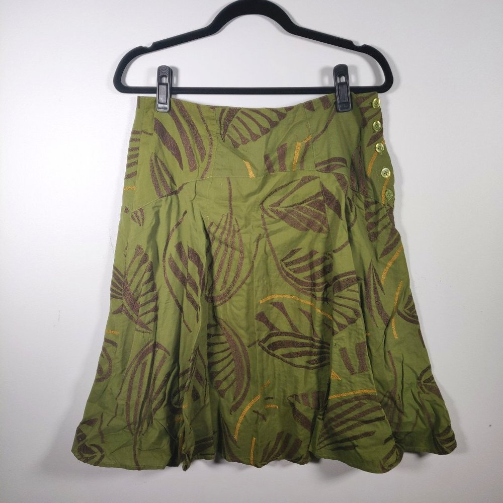 0018 Kenar Army green floral skirt